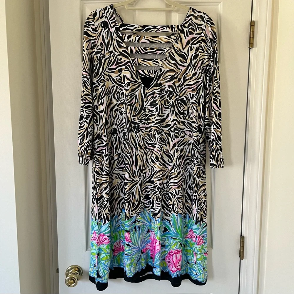 Lilly Pulitzer Ophelia Swing Dress, Can You Zee Me, Size Large - Picture 3 of 8